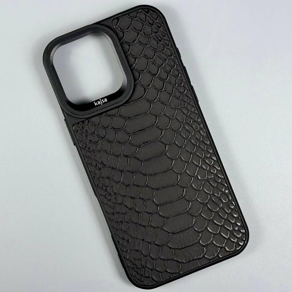 Чохол Kajsa Snake Magnetic для IPhone 16 Pro Max (Чорна змія)