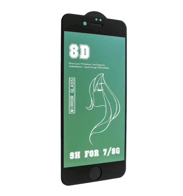 Захисне скло 8D для  IP 7/8/SE 2020 зелене