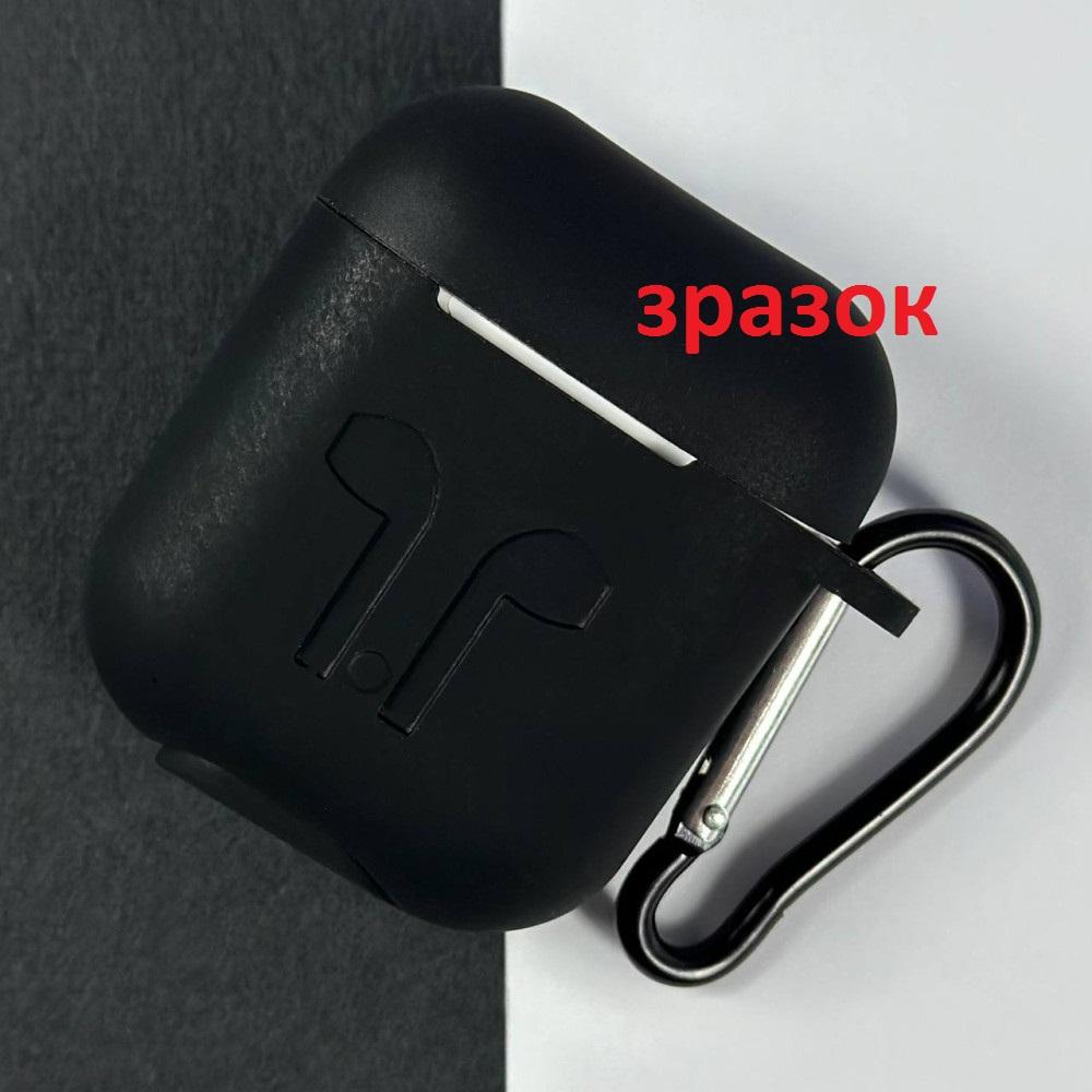 Чохол для AirPods Pro 2 Silicone Case Logo + карабін  (Black)