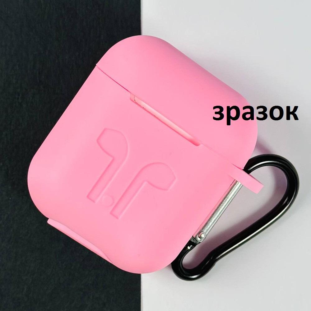 Чохол для AirPods Pro 2 Silicone Case Logo + карабін  (Light pink)