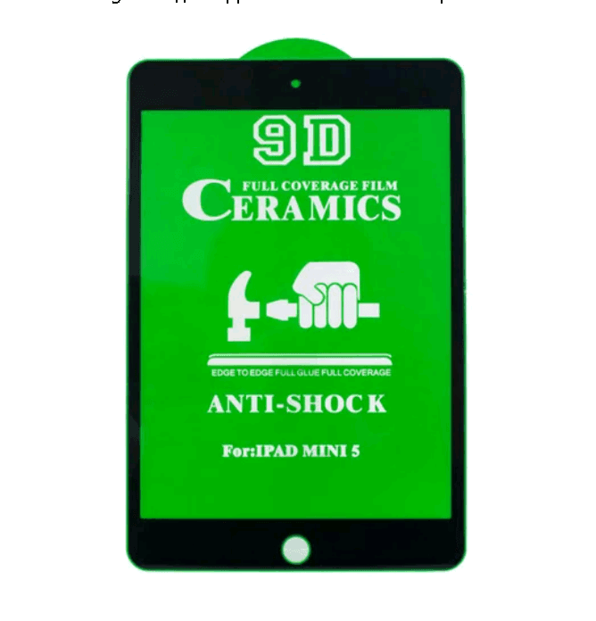 Гнучке скло Ceramic для  iPad Mini 4/5  глянцеве з чорною рамкою (м`яка упаковка)