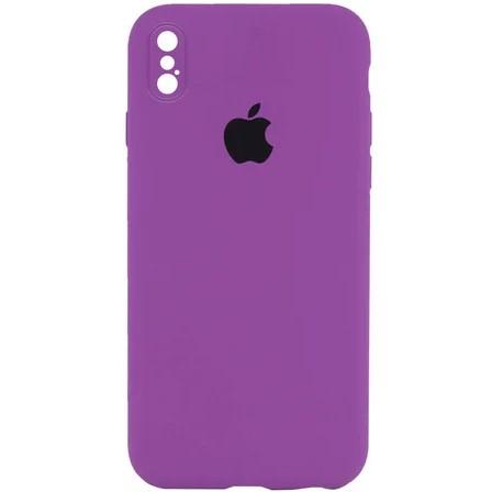 Silicone Case Square Full Camera Protective (AA) для iPhone XS (5.8") (Ultra violet)