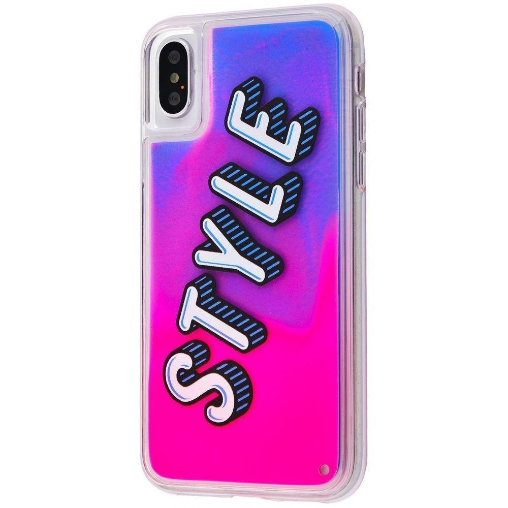 Накладка Lovely Stream Neon для iPhone X/Xs "STYLE" (переливається)