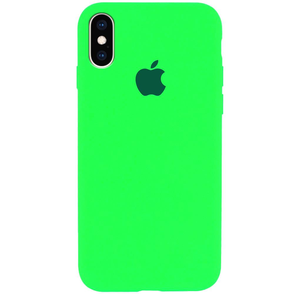 Silicone Case Full Protective (AA) для iPhone X/Xs (5.8") (Neon Green)