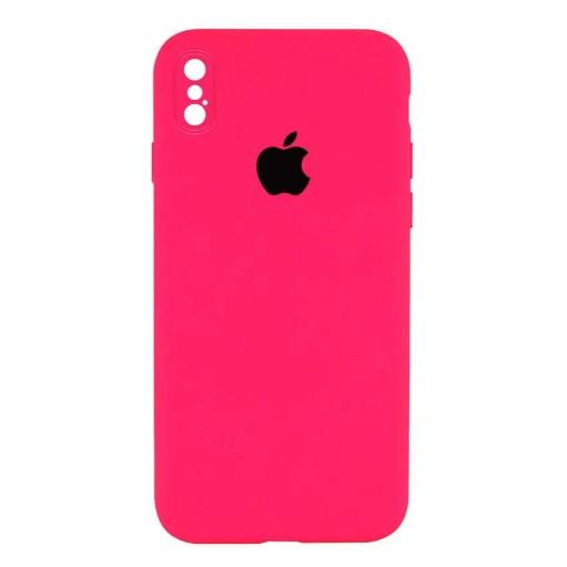 Silicone Case Square Full Camera Protective (AA) для iPhone XS (5.8") (Barbie Pink)