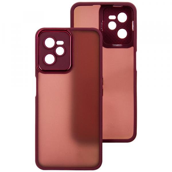 Накладка Luxury Metal Lens для Realme C35/Narzo 50a Prime (Марсала)