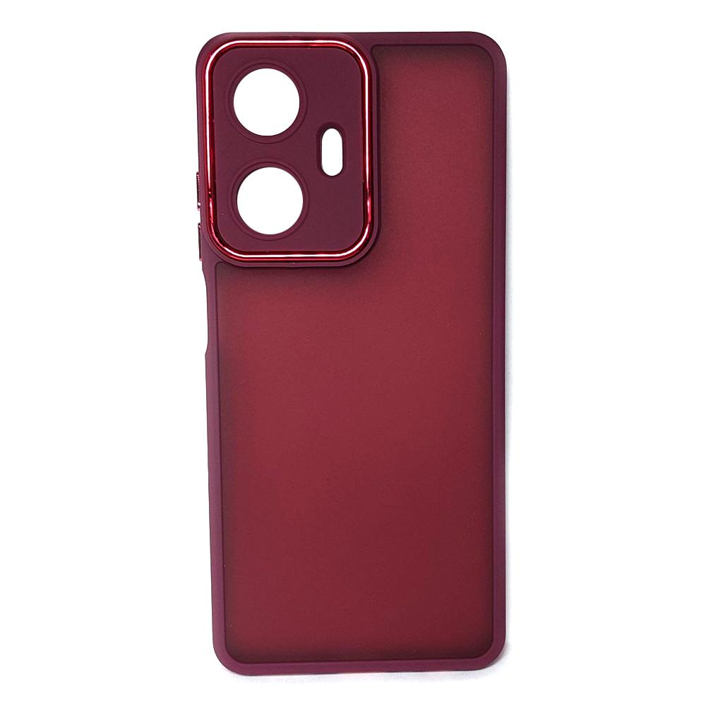 Накладка Luxury Metal Lens для REALME C55 (Марсала)