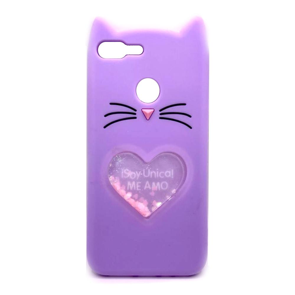 Накладка Cat 3D Heart для Huawei Honor 9 Lite  бузкова