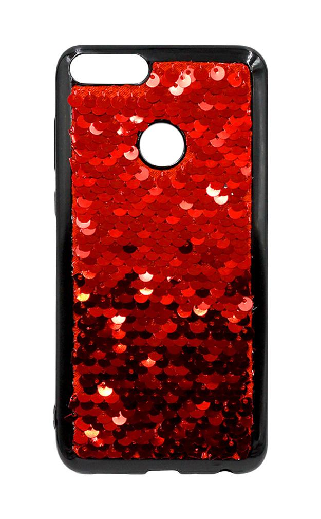Накладка Sequins для Huawei P Smart  (FIG-LX1) / Enjoy 7S червона