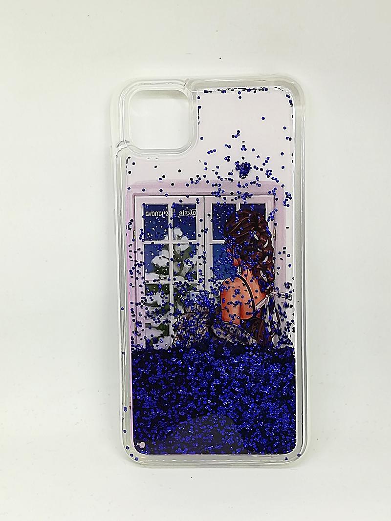 Накладка Fluid Painted для Huawei Y5P "Дівчина дивиться у вікно" (переливається)