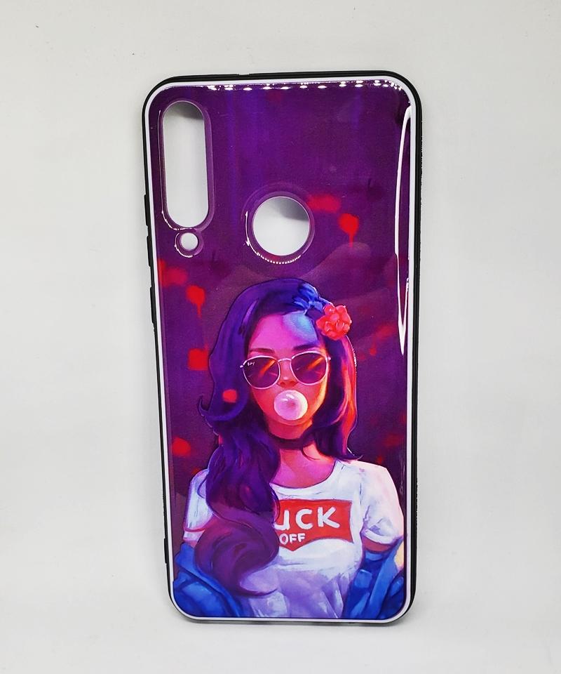 Накладка 3D Print для Huawei Y6P Дівчина в футболці з жуйкою