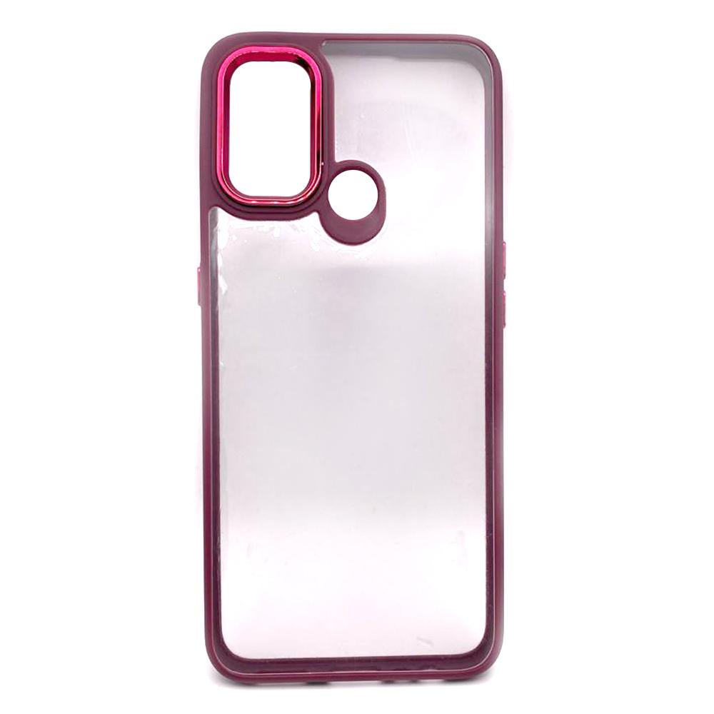 Накладка Metal camera для Oppo A53/A32/A33 марсала