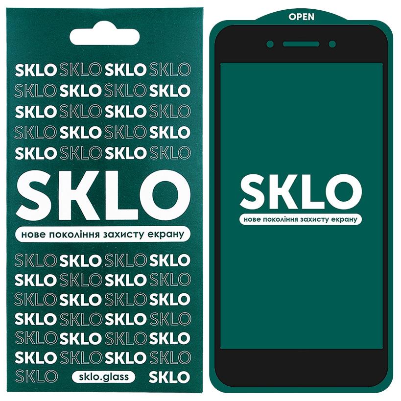 Захисне скло SKLO 5D для Oppo A71 чорна рамка