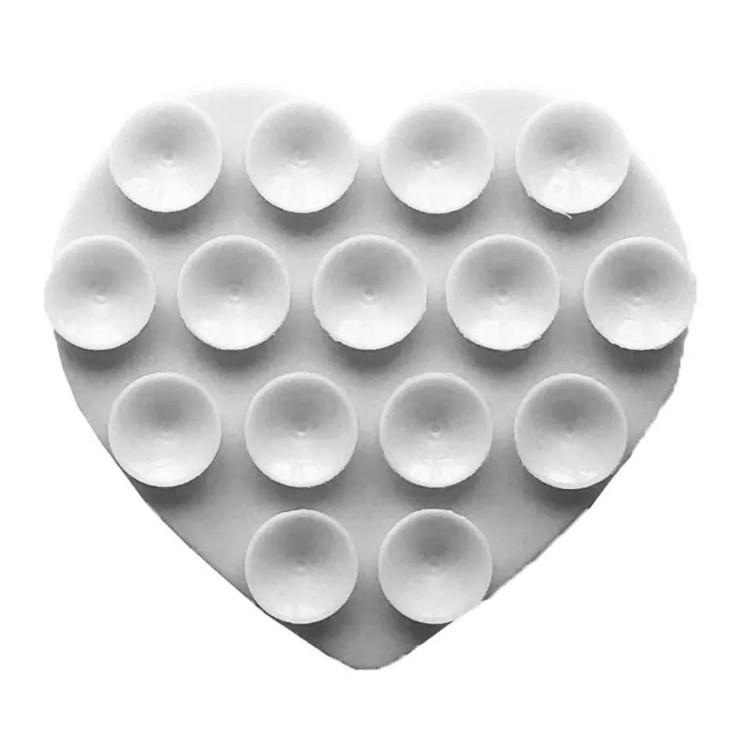 Тримач-присоска для мобільного телефону Double Side Silicone HEARTS (Білий)