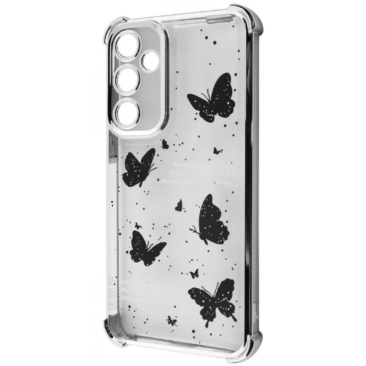 Чохол WAVE Winkie для Samsung A16 silver/butterfly
