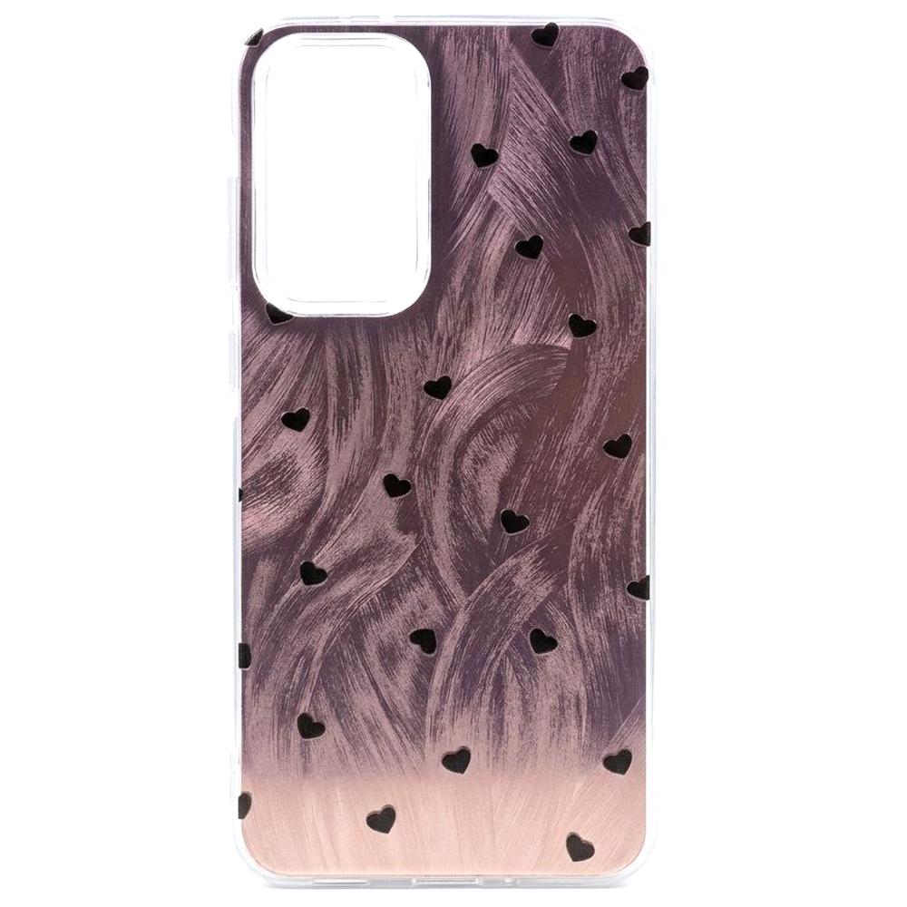 Накладка Nacre Print для Samsung A56 / A36 / A37 Hearts pink