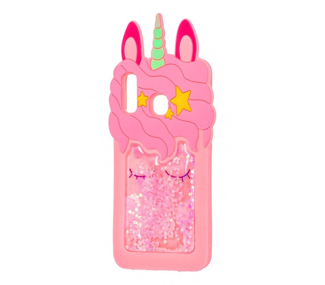 Чохол Єдиноріг з блискітками для Samsung M30 рожевий-0