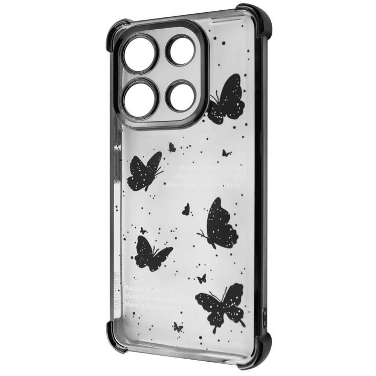 Чохол WAVE Winkie для Xiaomi Redmi Note 13 Pro 4G / Poco M6 Pro 4G / Redmi Note 14s black/butterfly
