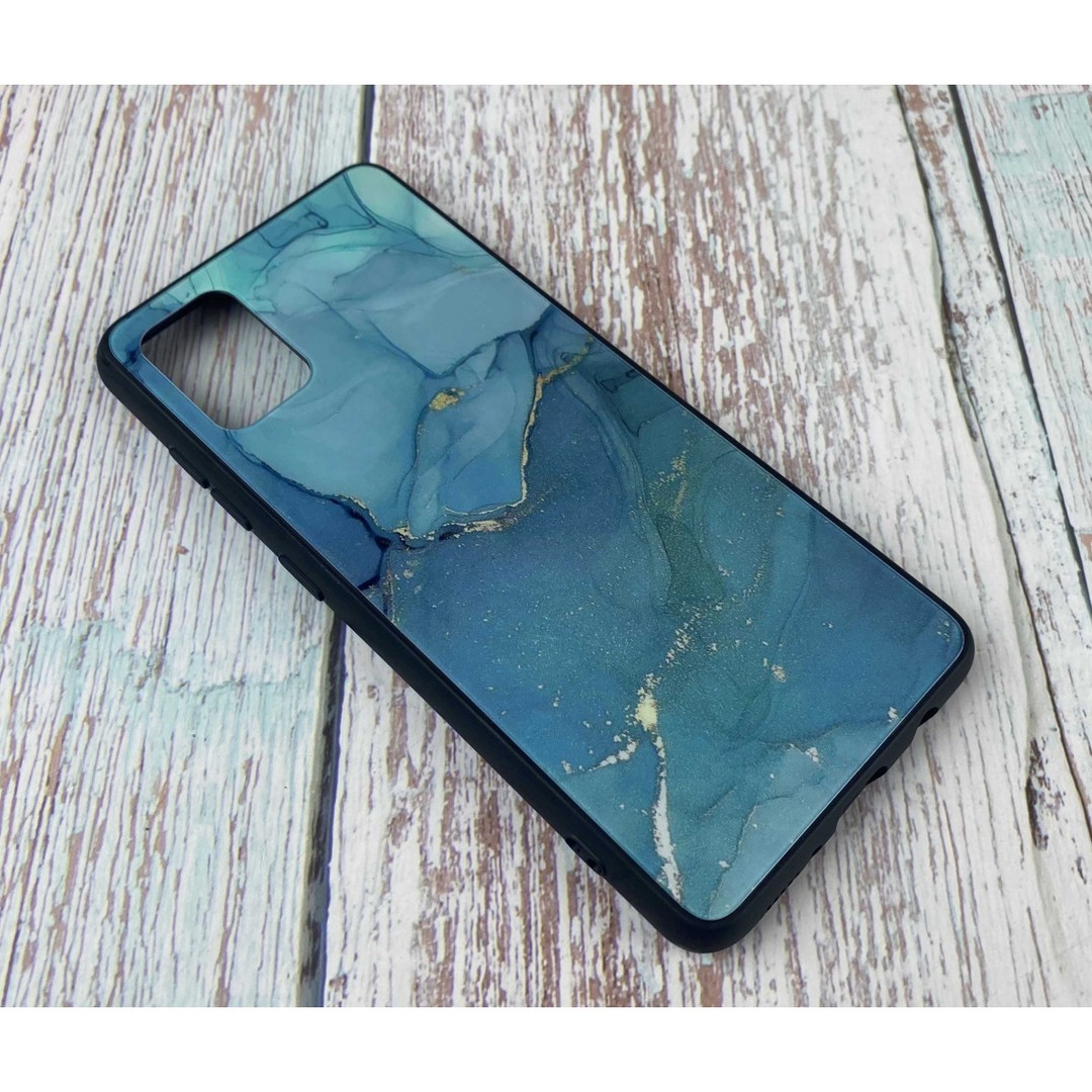 Накладка Marble Glass для Xiaomi Redmi 9T/Poco M3 Blue (2)-0