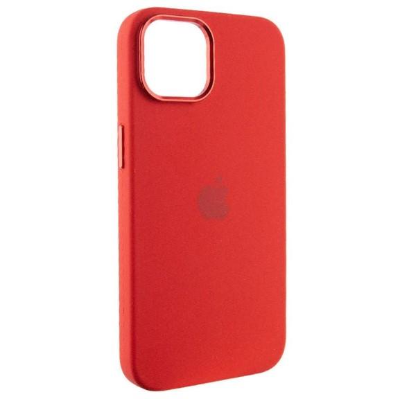 Silicone Case Full (Metal Frame and Buttons) для iPhone 13/14 (Red)