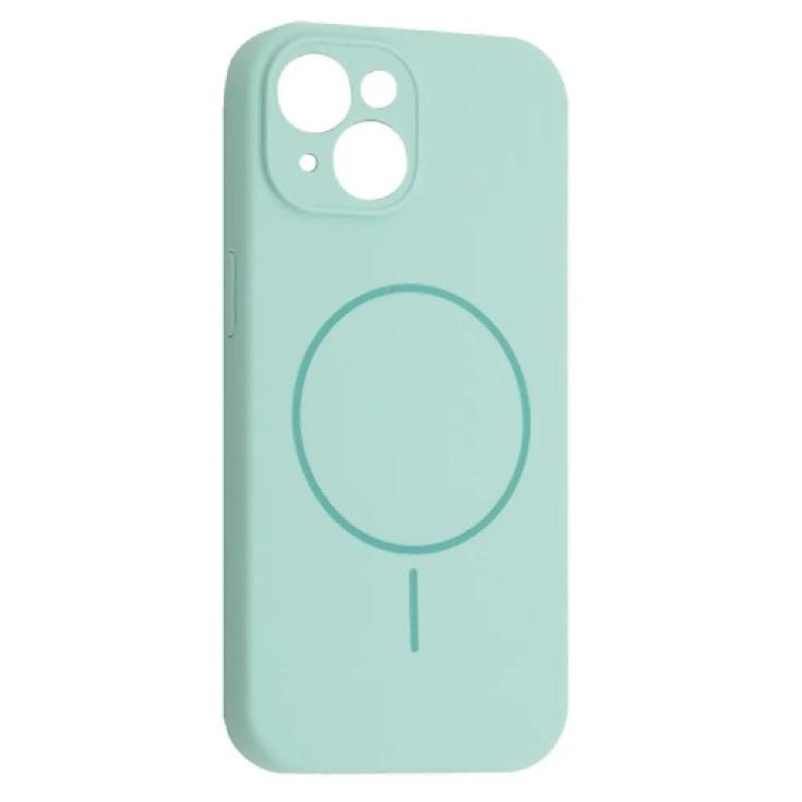 Чохол Silicone Case Full Camera Protective Magsafe для iPhone 14 Light Cyan