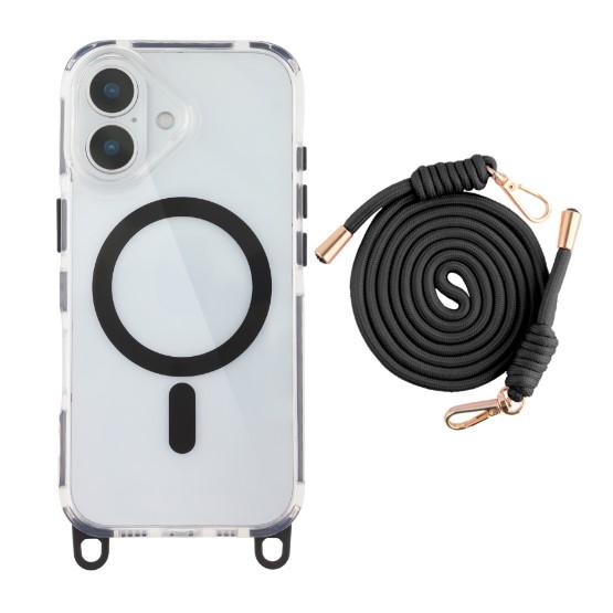 Чохол TPU+PC Lanyard Case with MagSafe для iPhone 17 (Black)