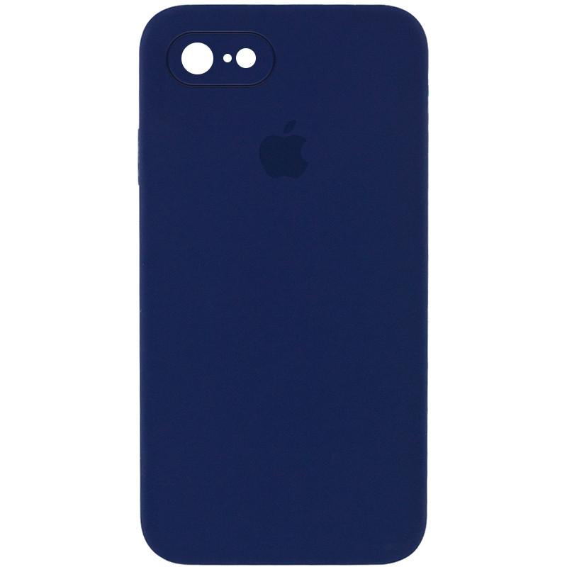 Silicone Case Square Full Camera Protective (AA) для iPhone 7 / 8 / SE (2020) (4.7") (Midnight blue)