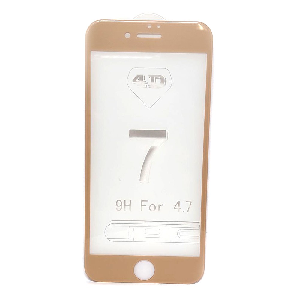Захисне скло 4D для iPhone 7/8/SE 2020 золоте-0