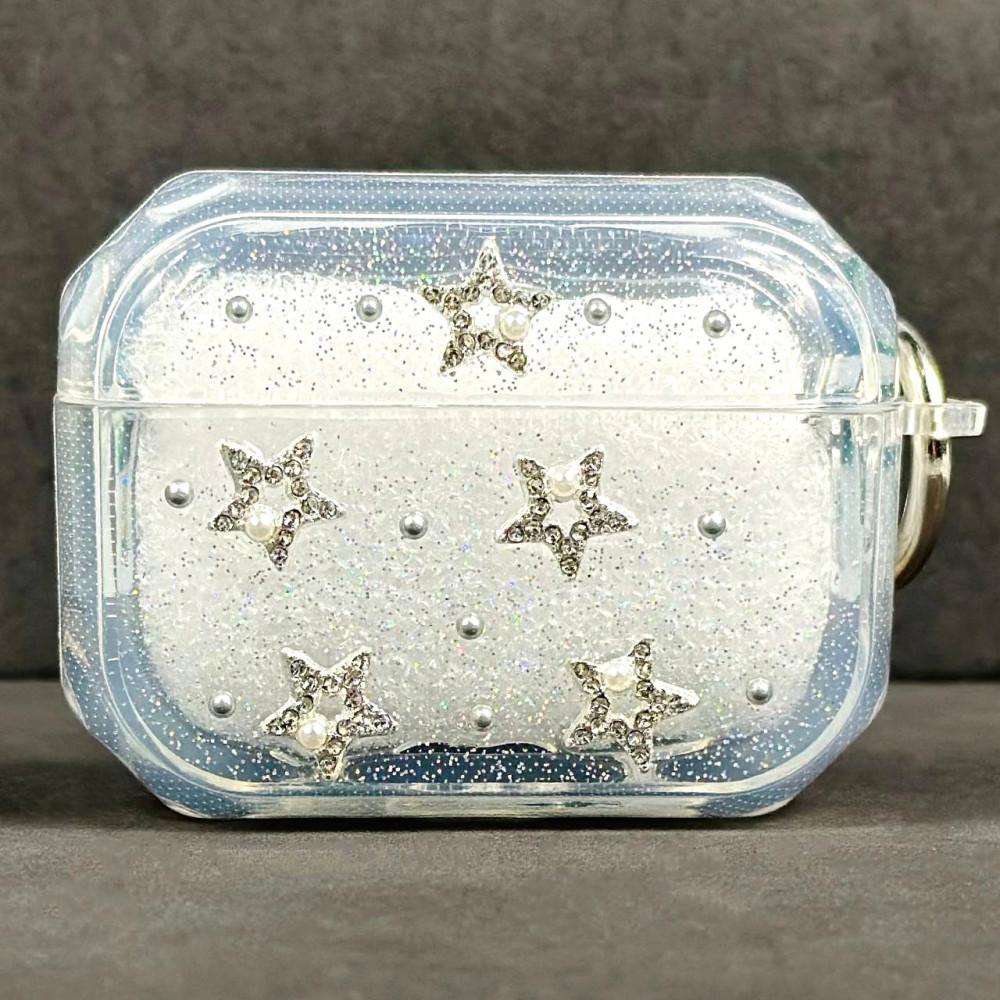 Чохол Silicone Case Shiny crystal Mix для Airpods 4 (Зірочки)