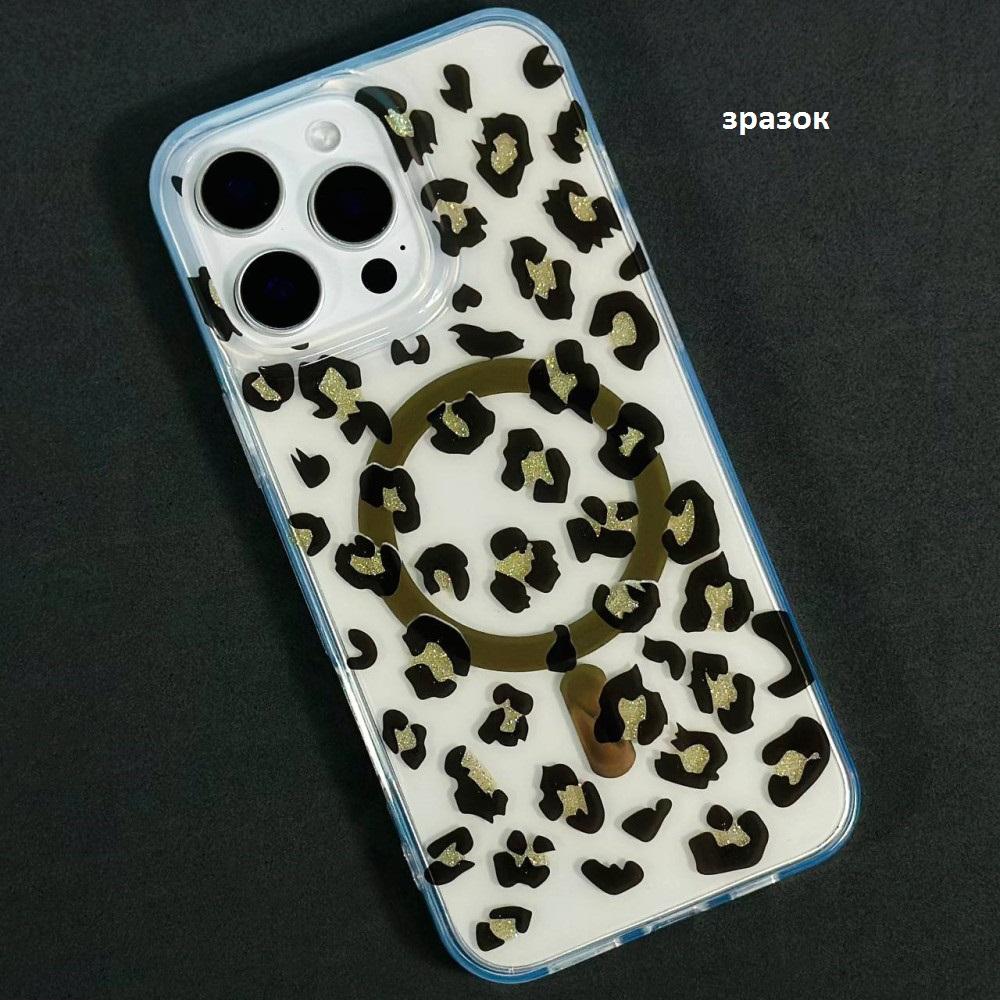 Накладка Transporent with Print Magsafe для IPhone Xs Max 6.5" Леопард